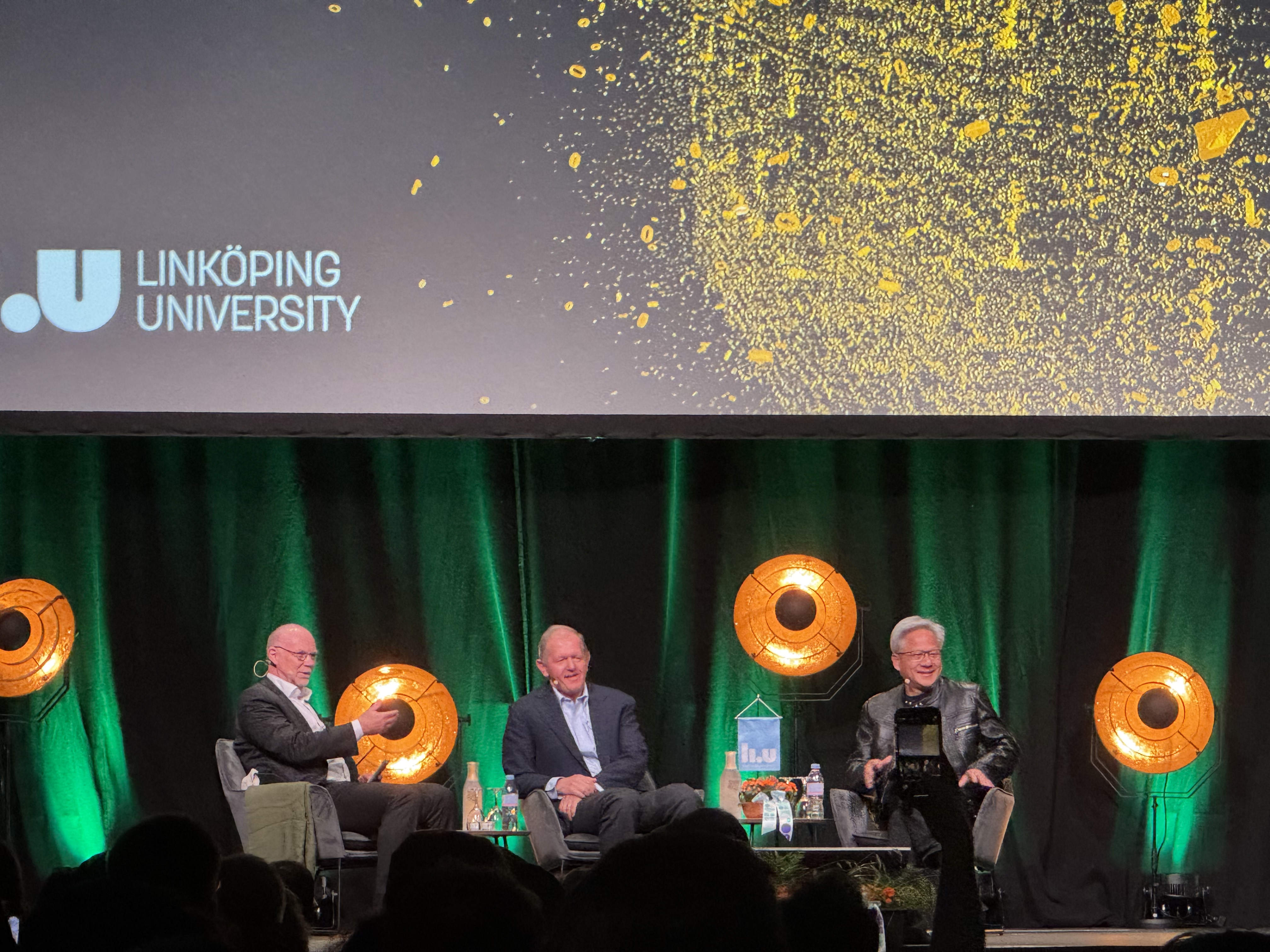 NVIDIA CEO Jensen Huang speaking at Linköping University's Academic Celebration Ceremony